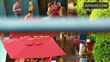 Swimsuit and kisses by the pool