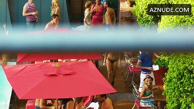 Swimsuit and kisses by the pool