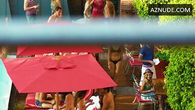 Swimsuit and kisses by the pool