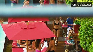 Swimsuit and kisses by the pool