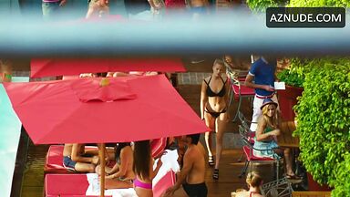 Swimsuit and kisses by the pool