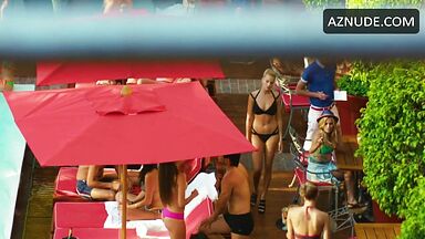 Swimsuit and kisses by the pool