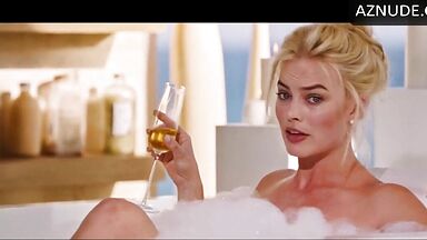 Blonde in a bathtub full of foam