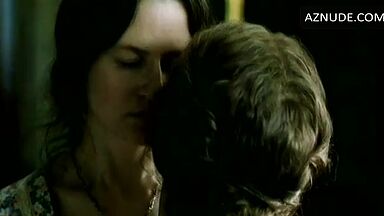 Passionate kiss between two women