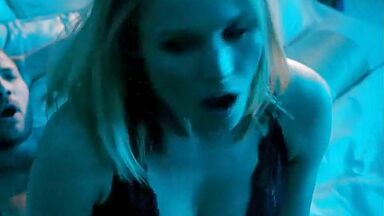 She rides the cock from behind