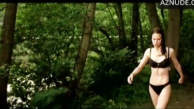 She runs through the forest in her underwear