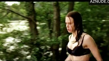 She runs through the forest in her underwear