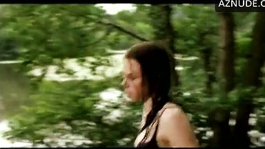 She runs through the forest in her underwear