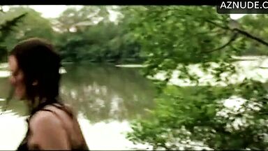 She runs through the forest in her underwear