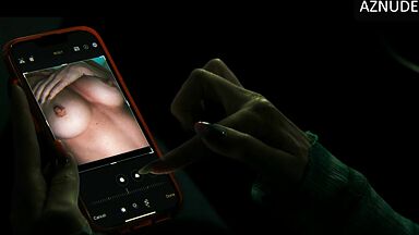 Pervert has pictures of her bare breasts on her phone