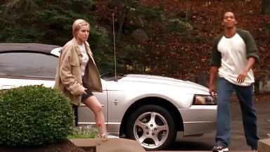 In underwear and in the shower is Kristen Bell