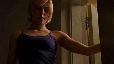 In underwear and in the shower is Kristen Bell