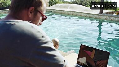 She in a swimsuit in the pool