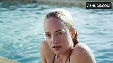 She in a swimsuit in the pool