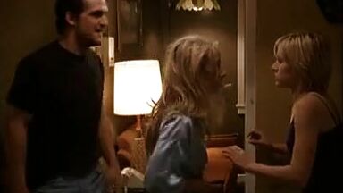 Kristen Bell with a bleeding lip and in pajamas