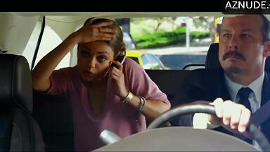 She undresses in the back seat