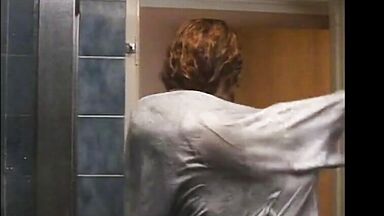 Curly comes out of the shower