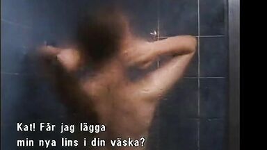 Curly comes out of the shower