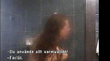 Curly comes out of the shower
