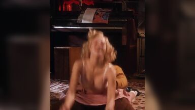 Blonde is bent over instantly