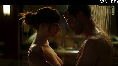 Romantic glances under the shower