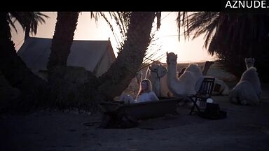 She is wet in the desert