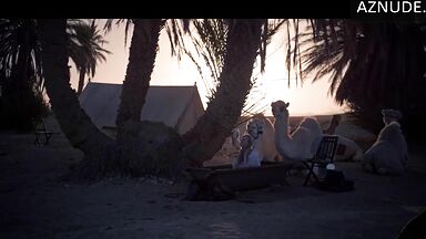 She is wet in the desert