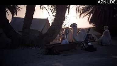 She is wet in the desert