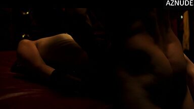 Blindfolded and handcuffed she has no escape