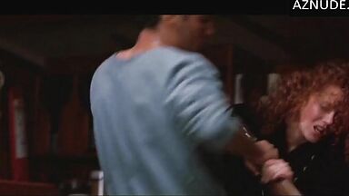 Her panties are visible during the fight