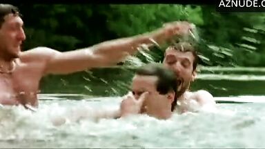 Nicole Kidman swims and jumps in the water