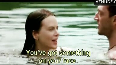 Nicole Kidman swims and jumps in the water