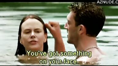 Nicole Kidman swims and jumps in the water