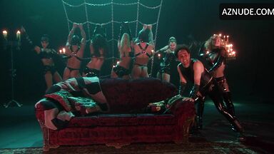 Kristen Bell dance in a leather suit