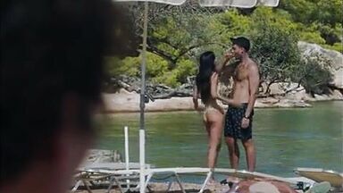 Dakota Johnson in a swimsuit in the movie Cha Cha Real Smooth