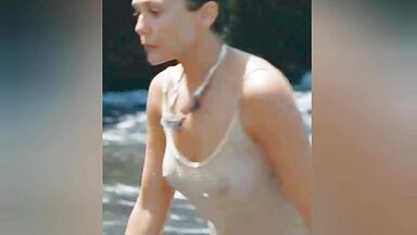 Looking at Olsen's nipples