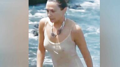 Looking at Olsen's nipples