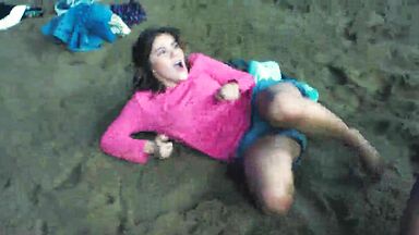 Playful in beach