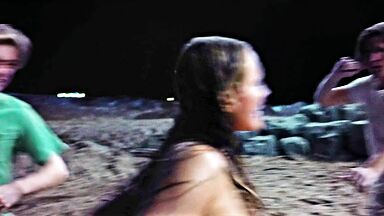 Naked on beach