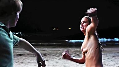 Naked on beach