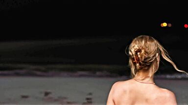 Naked on beach