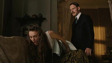 Keira Knightley spanked on the sofa