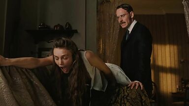 Keira Knightley spanked on the sofa