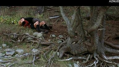 Charlize Theron having sex in the woods