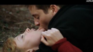 Charlize Theron having sex in the woods