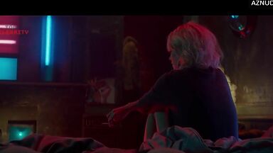 Sofia Boutella and Charlize Theron having sex in the king's bed