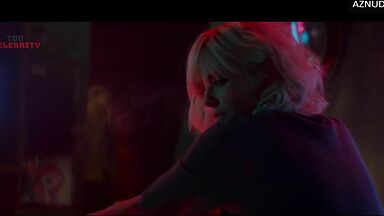 Sofia Boutella and Charlize Theron having sex in the king's bed