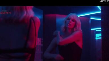 Sofia Boutella and Charlize Theron having sex in the king's bed