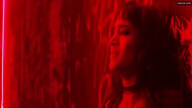 Sofia Boutella and Charlize Theron having sex in a club bathroom