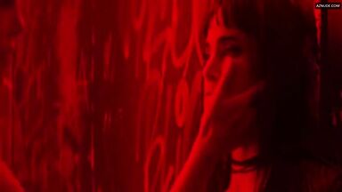 Sofia Boutella and Charlize Theron having sex in a club bathroom